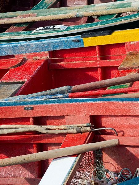 Harbor with traditional colorful fishing boats Town Ponta do Sol-Island Santo Antao-Cape Verde